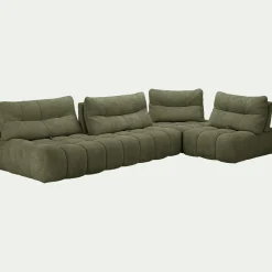 Canapé En Tissu|Canapé 5 Places*alinea Canapé d'angle modulable avec chauffeuse en tissu campo - cèdre Vert