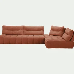 Canapé En Tissu|Canapé 5 Places*alinea Canapé d'angle modulable avec chauffeuse en tissu campo - brun rustrel Marron