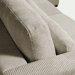 Canapé En Velours|Canapé 5 Places*alinea Canapé d'angle méridienne gauche fixe en velours côtelé Azores - taupe Gris