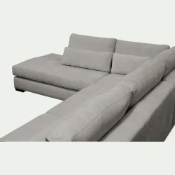 Canapé 5 Places|Canapé Fixe*alinea Canapé d'angle méridienne gauche fixe en tissu Genesis - Gris