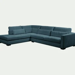 Canapé 5 Places|Canapé Fixe*alinea Canapé d'angle méridienne gauche fixe en tissu Genesis - Bleu