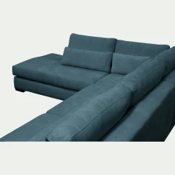 Canapé 5 Places|Canapé Fixe*alinea Canapé d'angle méridienne gauche fixe en tissu Genesis - Bleu