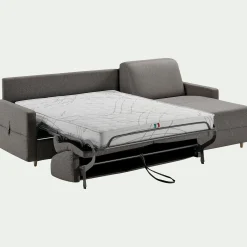 Canapé 3 Places|Canapé Convertible*alinea Canapé d'angle réversible convertible en tissu matelas densité 35kg/m3 - Gris