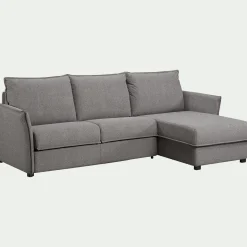 Canapé Convertible|Canapé D'Angle*alinea Canapé d'angle réversible convertible en tissu Sogno avec matelas densité 35kg/m3 - anthracite Gris