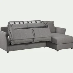 Canapé Convertible|Canapé D'Angle*alinea Canapé d'angle réversible convertible en tissu Sogno avec matelas densité 35kg/m3 - anthracite Gris