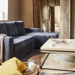 Canapé En Tissu|Canapé 4 Places*alinea Canapé d'angle réversible convertible en tissu tramé - calabrun Bleu