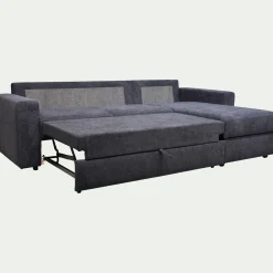 Canapé En Tissu|Canapé 4 Places*alinea Canapé d'angle réversible convertible en tissu tramé - calabrun Bleu