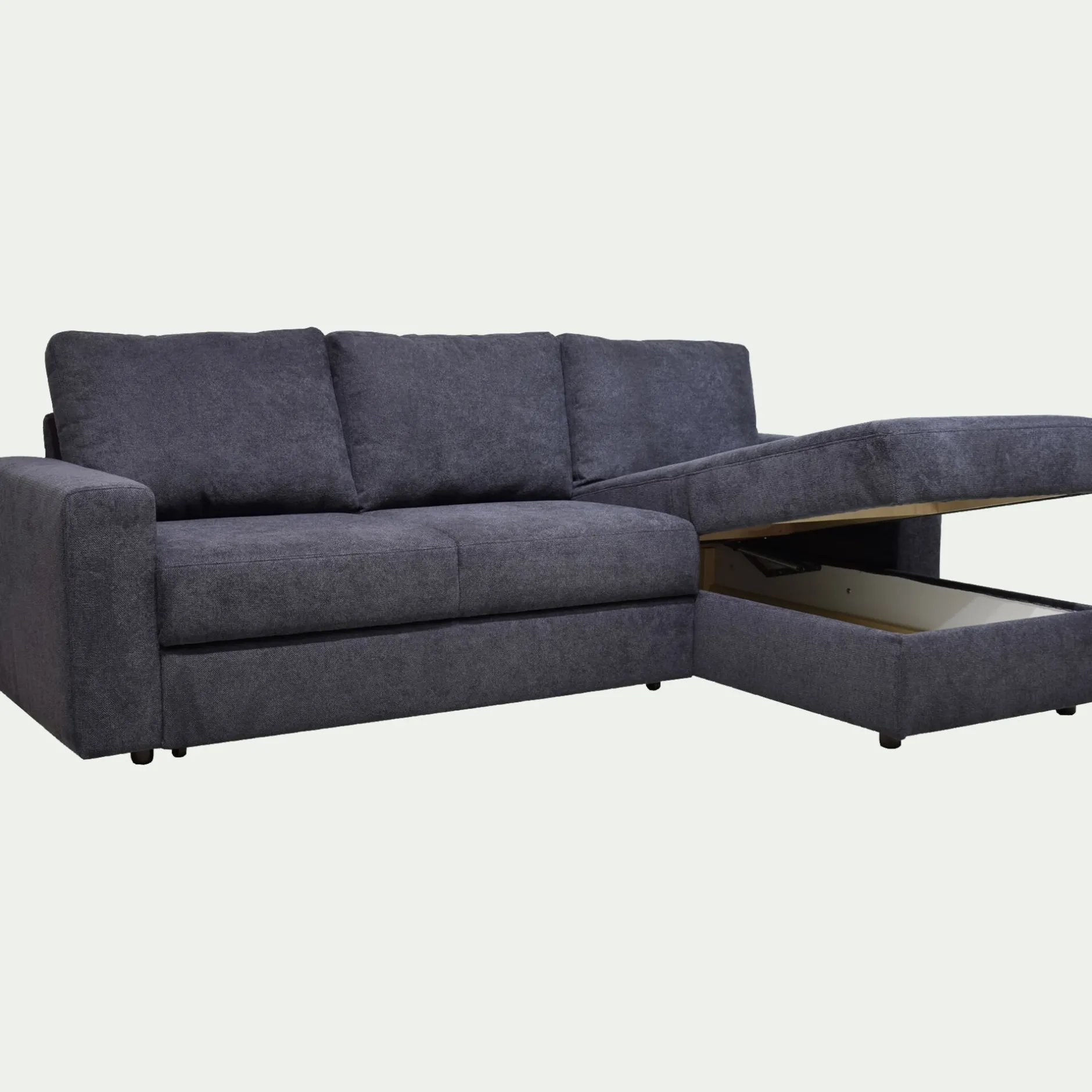 Canapé En Tissu|Canapé 4 Places*alinea Canapé d'angle réversible convertible en tissu tramé - calabrun Bleu