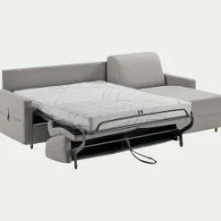 Canapé 3 Places|Canapé Convertible*alinea Canapé d'angle réversible convertible en tissu matelas densité 35kg/m3 - borie Gris
