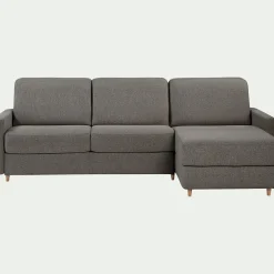 Canapé 3 Places|Canapé Convertible*alinea Canapé d'angle réversible convertible en tissu matelas densité 25kg/m3 - vésuve Gris