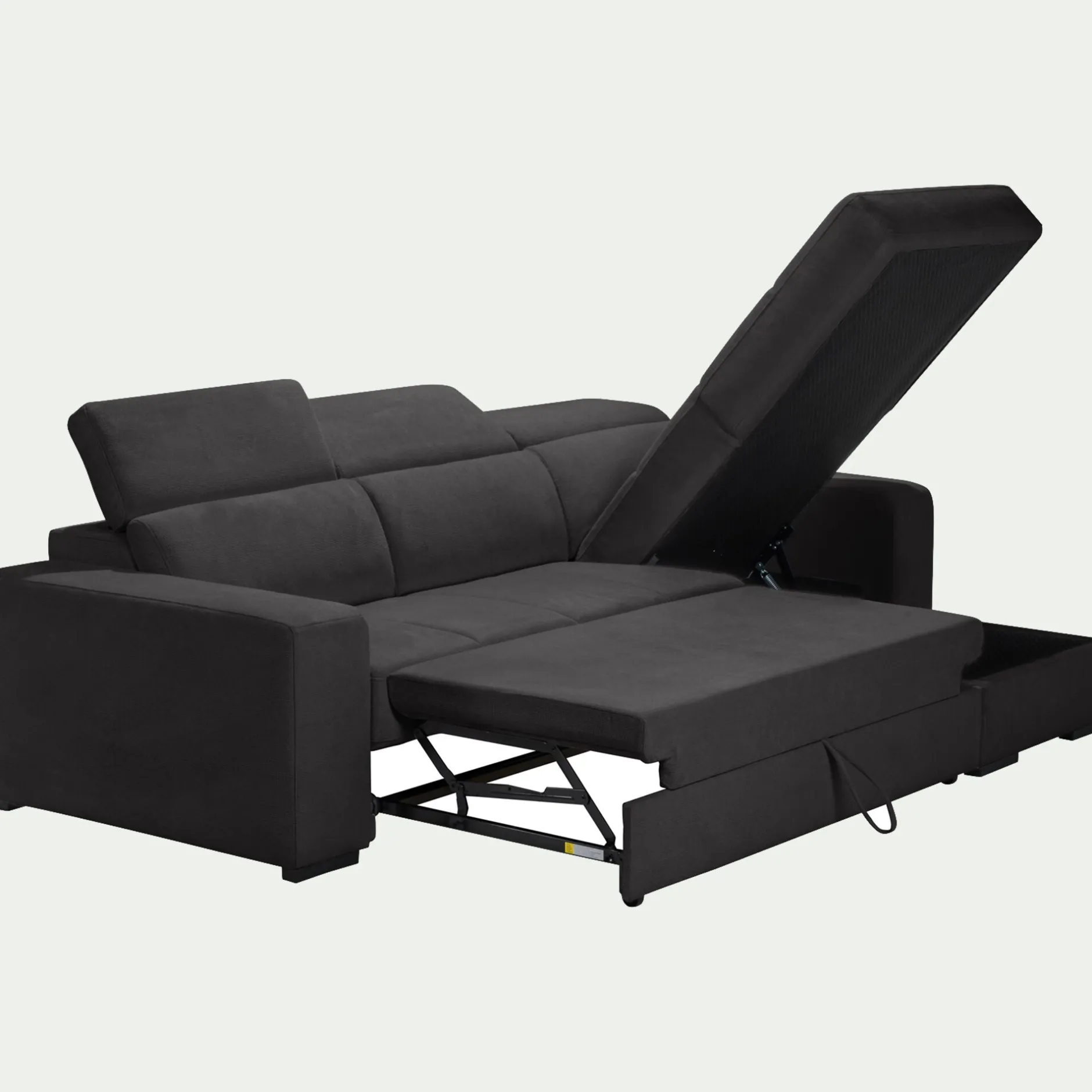 Canapé En Tissu|Canapé 4 Places*alinea Canapé d'angle réversible convertible en tissu - ardoise Gris