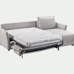 Canapé 3 Places|Canapé Convertible*alinea Canapé d'angle réversible convertible en tissu Stella avec matelas densité 25kg/m3 - borie Gris
