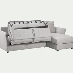 Canapé 3 Places|Canapé Convertible*alinea Canapé d'angle réversible convertible en tissu Stella avec matelas densité 25kg/m3 - borie Gris