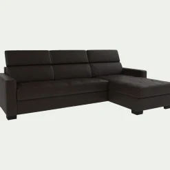 Canapé En Cuir|Canapé 4 Places*alinea Canapé d'angle réversible convertible Bultex en cuir avec accoudoirs 15cm - Marron