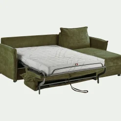 Canapé 3 Places|Canapé Convertible*alinea Canapé d'angle réversible conible en tissu avec matelas densité 25kg/m3 - cèdre Vert
