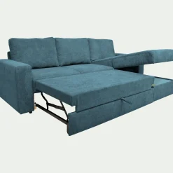 Canapé En Tissu|Canapé 4 Places*alinea Canapé d'angle réversible convertible en tissu tramé - figuerolles Bleu