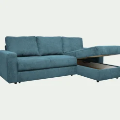 Canapé En Tissu|Canapé 4 Places*alinea Canapé d'angle réversible convertible en tissu tramé - figuerolles Bleu