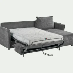 Canapé 3 Places|Canapé Convertible*alinea Canapé d'angle réversible convertible en tissu avec matelas densité 35kg/m3 - Gris