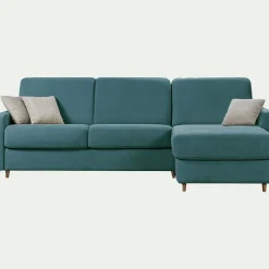 Canapé 3 Places|Canapé D'Angle*alinea Canapé d'angle réversible convertible en tissu Stella matelas densité 25kg/m3 - Bleu