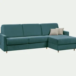 Canapé 3 Places|Canapé D'Angle*alinea Canapé d'angle réversible convertible en tissu Stella matelas densité 25kg/m3 - Bleu