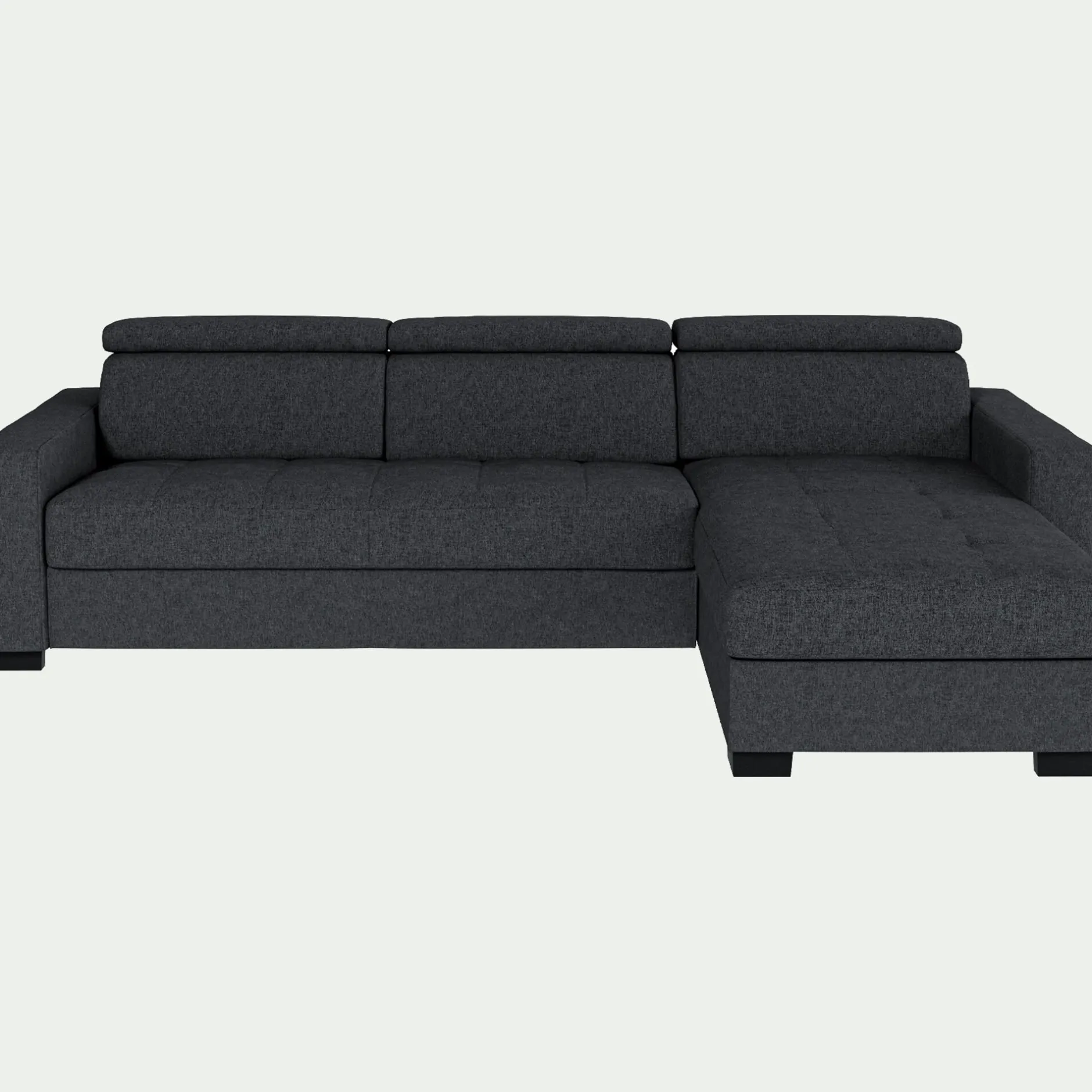 Canapé 4 Places|Canapé Convertible*alinea Canapé d'angle réversible convertible matelas Bultex en tissus pop avec accoudoirs 20cm - anthracite Gris
