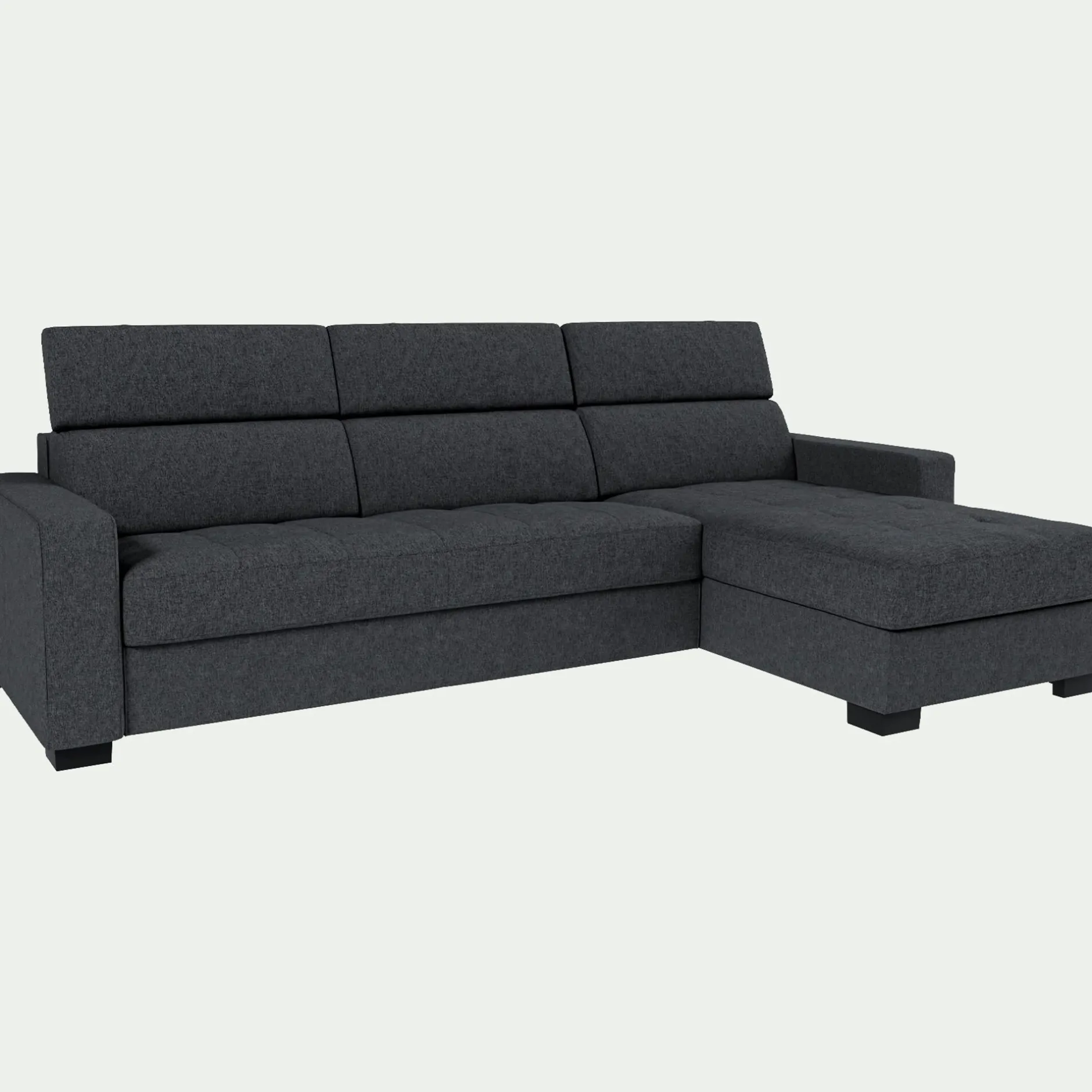 Canapé 4 Places|Canapé Convertible*alinea Canapé d'angle réversible convertible matelas Bultex en tissus pop avec accoudoirs 20cm - anthracite Gris