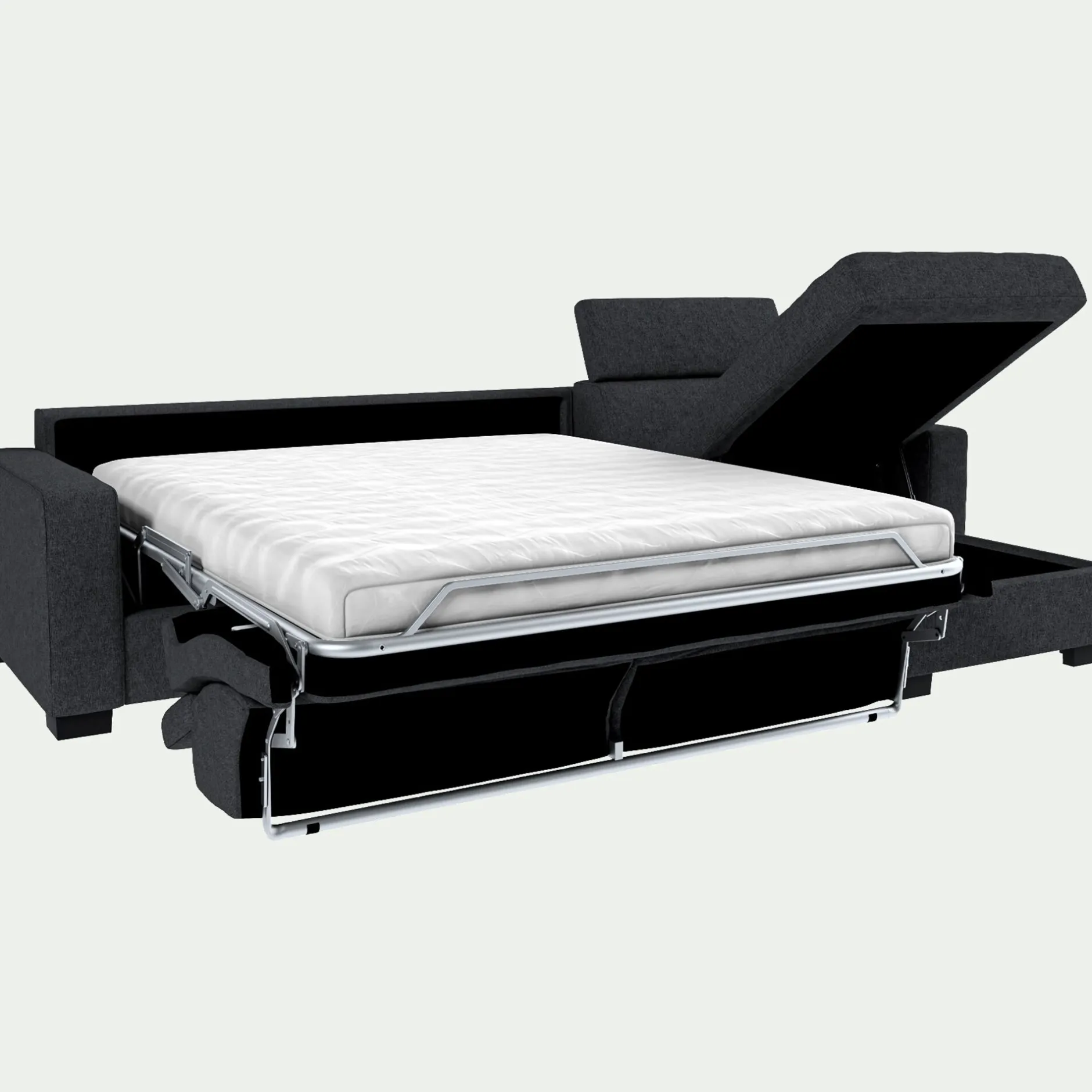 Canapé 4 Places|Canapé Convertible*alinea Canapé d'angle réversible convertible matelas Bultex en tissus pop avec accoudoirs 20cm - anthracite Gris