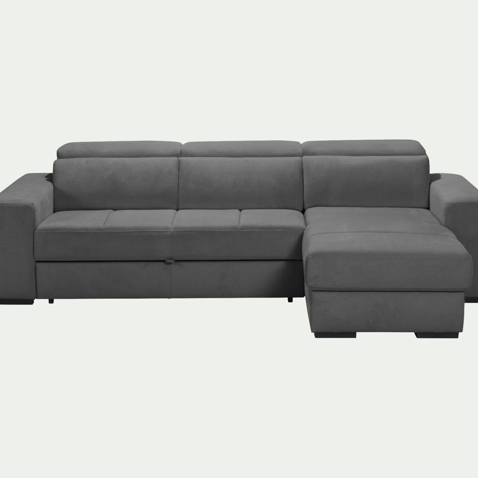 Canapé En Tissu|Canapé 4 Places*alinea Canapé d'angle réversible convertible en tissu - moyen Gris