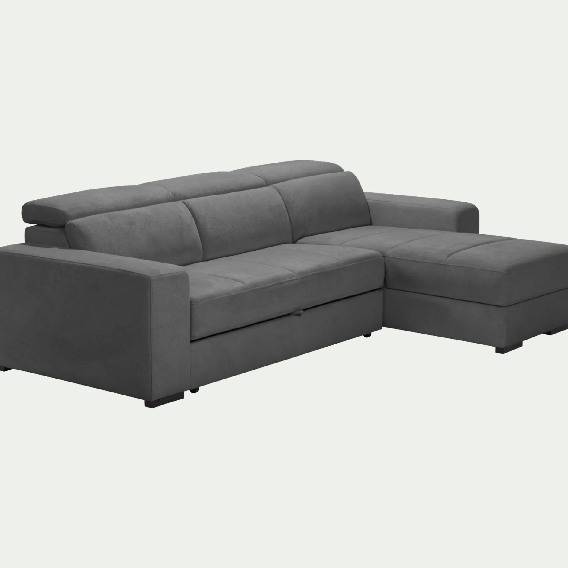 Canapé En Tissu|Canapé 4 Places*alinea Canapé d'angle réversible convertible en tissu - moyen Gris