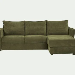 Canapé 3 Places|Canapé Convertible*alinea Canapé d'angle réversible conible en tissu avec matelas densité 35kg/m3 - cèdre Vert