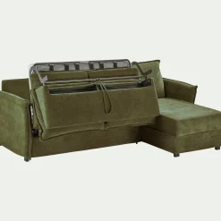 Canapé 3 Places|Canapé Convertible*alinea Canapé d'angle réversible conible en tissu avec matelas densité 35kg/m3 - cèdre Vert