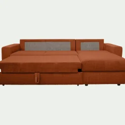 Canapé En Velours|Canapé En Tissu*alinea Canapé d'angle réversible convertible en velours côtelé - brun rustrel Marron