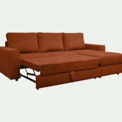 Canapé En Velours|Canapé En Tissu*alinea Canapé d'angle réversible convertible en velours côtelé - brun rustrel Marron