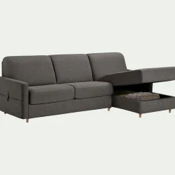 Canapé 3 Places|Canapé Convertible*alinea Canapé d'angle réversible convertible en tissu matelas densité 35kg/m3 - vésuve Gris