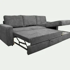 Canapé En Tissu|Canapé 4 Places*alinea Canapé d'angle réversible convertible en tissu tramé - restanque Gris