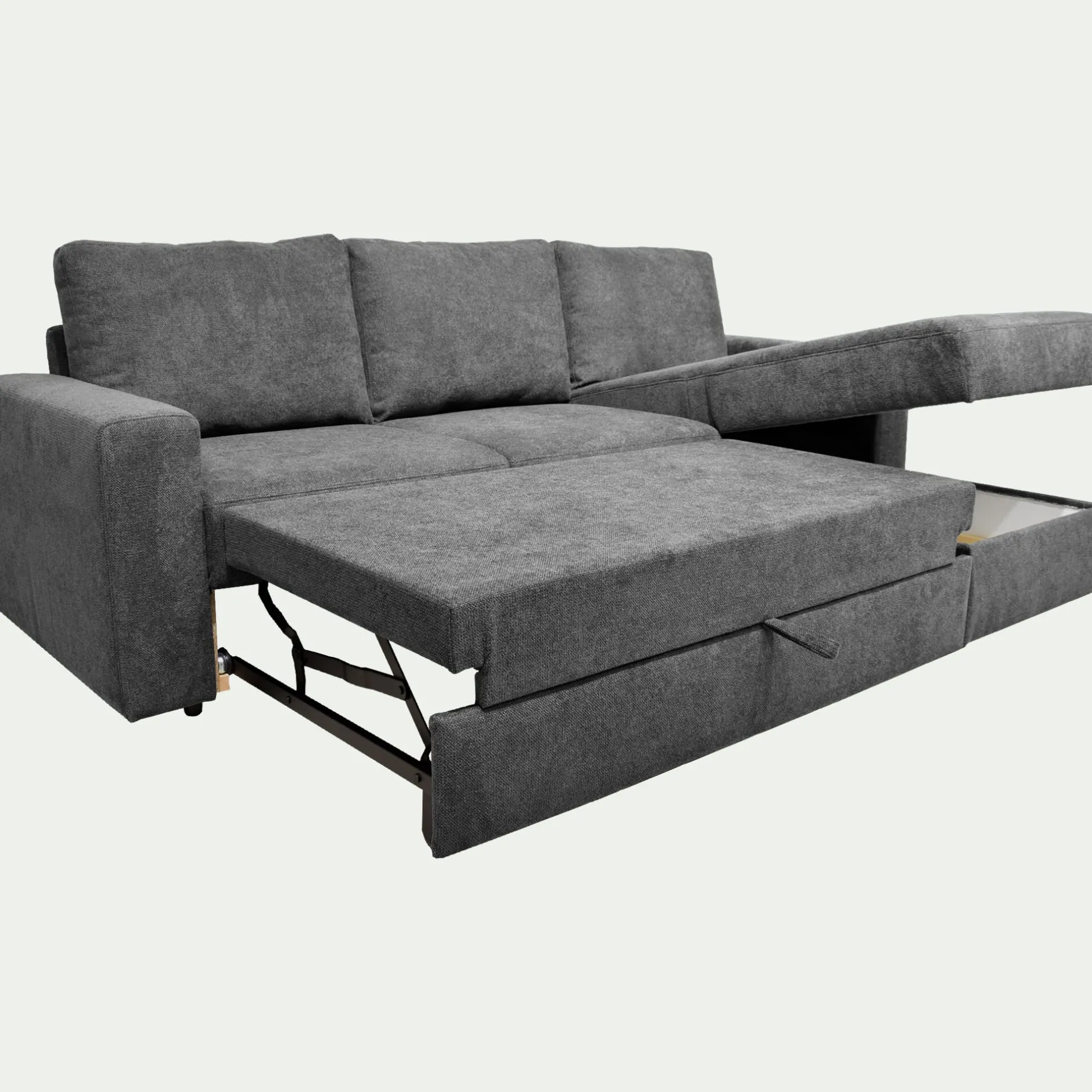 Canapé En Tissu|Canapé 4 Places*alinea Canapé d'angle réversible convertible en tissu tramé - restanque Gris