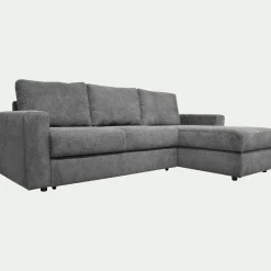 Canapé En Tissu|Canapé 4 Places*alinea Canapé d'angle réversible convertible en tissu tramé - restanque Gris