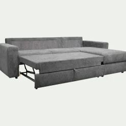 Canapé En Tissu|Canapé 4 Places*alinea Canapé d'angle réversible convertible en tissu tramé - restanque Gris
