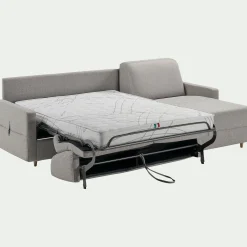 Canapé 3 Places|Canapé Convertible*alinea Canapé d'angle réversible convertible en tissu matelas densité 25kg/m3 - borie Gris