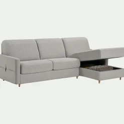 Canapé 3 Places|Canapé Convertible*alinea Canapé d'angle réversible convertible en tissu matelas densité 25kg/m3 - borie Gris
