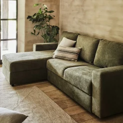 Canapé En Tissu|Canapé 4 Places*alinea Canapé d'angle réversible conible en tissu tramé - cèdre Vert