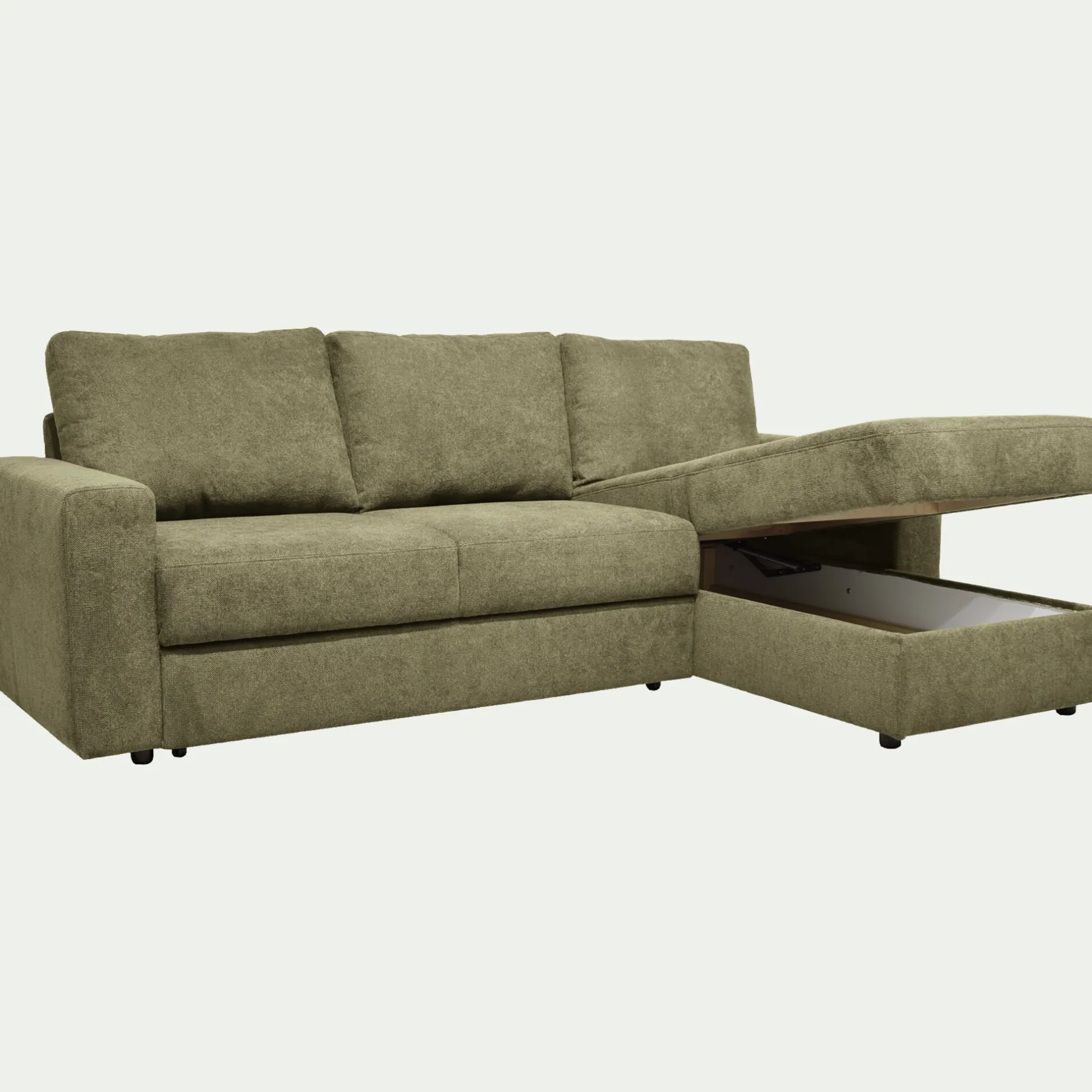 Canapé En Tissu|Canapé 4 Places*alinea Canapé d'angle réversible conible en tissu tramé - cèdre Vert