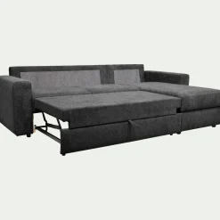 Canapé En Tissu|Canapé 4 Places*alinea Canapé d'angle réversible convertible en tissu tramé - ardoise Gris