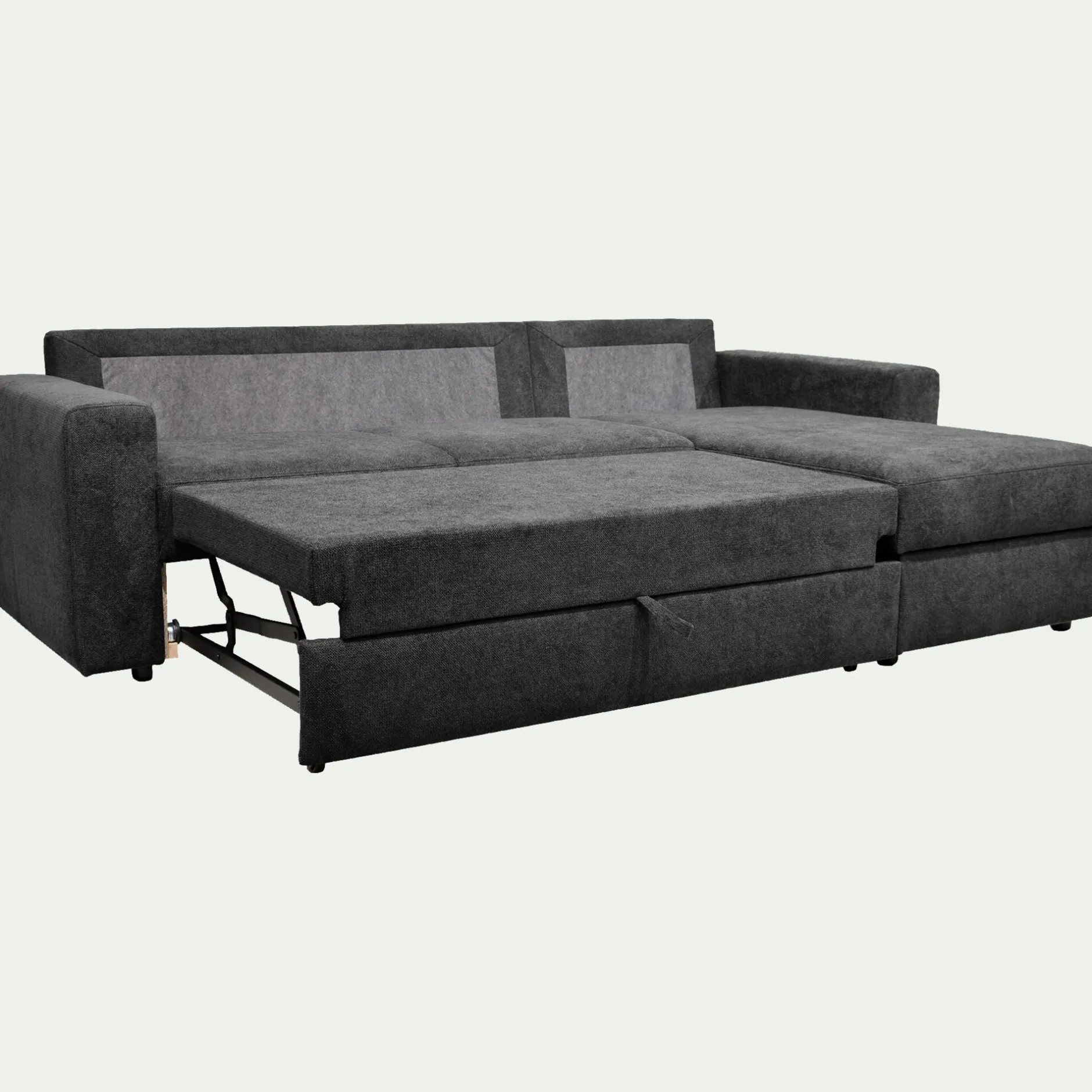 Canapé En Tissu|Canapé 4 Places*alinea Canapé d'angle réversible convertible en tissu tramé - ardoise Gris