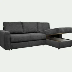 Canapé En Tissu|Canapé 4 Places*alinea Canapé d'angle réversible convertible en tissu tramé - ardoise Gris