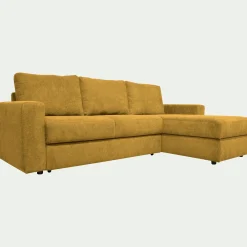 Canapé En Tissu|Canapé 4 Places*alinea Canapé d'angle réversible convertible en tissu tramé - argan Jaune