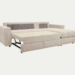 Canapé En Tissu|Canapé 4 Places*alinea Canapé d'angle réversible convertible en tissu tramé - roucas Beige