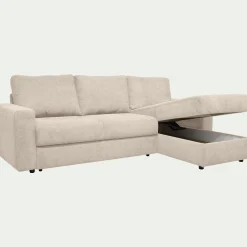 Canapé En Tissu|Canapé 4 Places*alinea Canapé d'angle réversible convertible en tissu tramé - roucas Beige