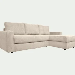 Canapé En Tissu|Canapé 4 Places*alinea Canapé d'angle réversible convertible en tissu tramé - roucas Beige