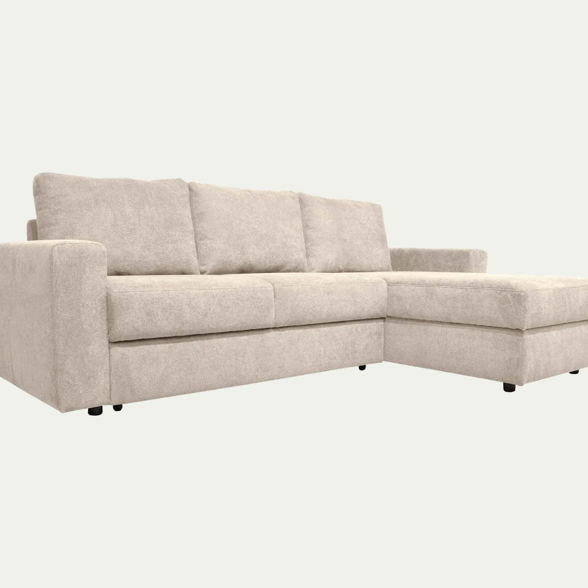 Canapé En Tissu|Canapé 4 Places*alinea Canapé d'angle réversible convertible en tissu tramé - roucas Beige